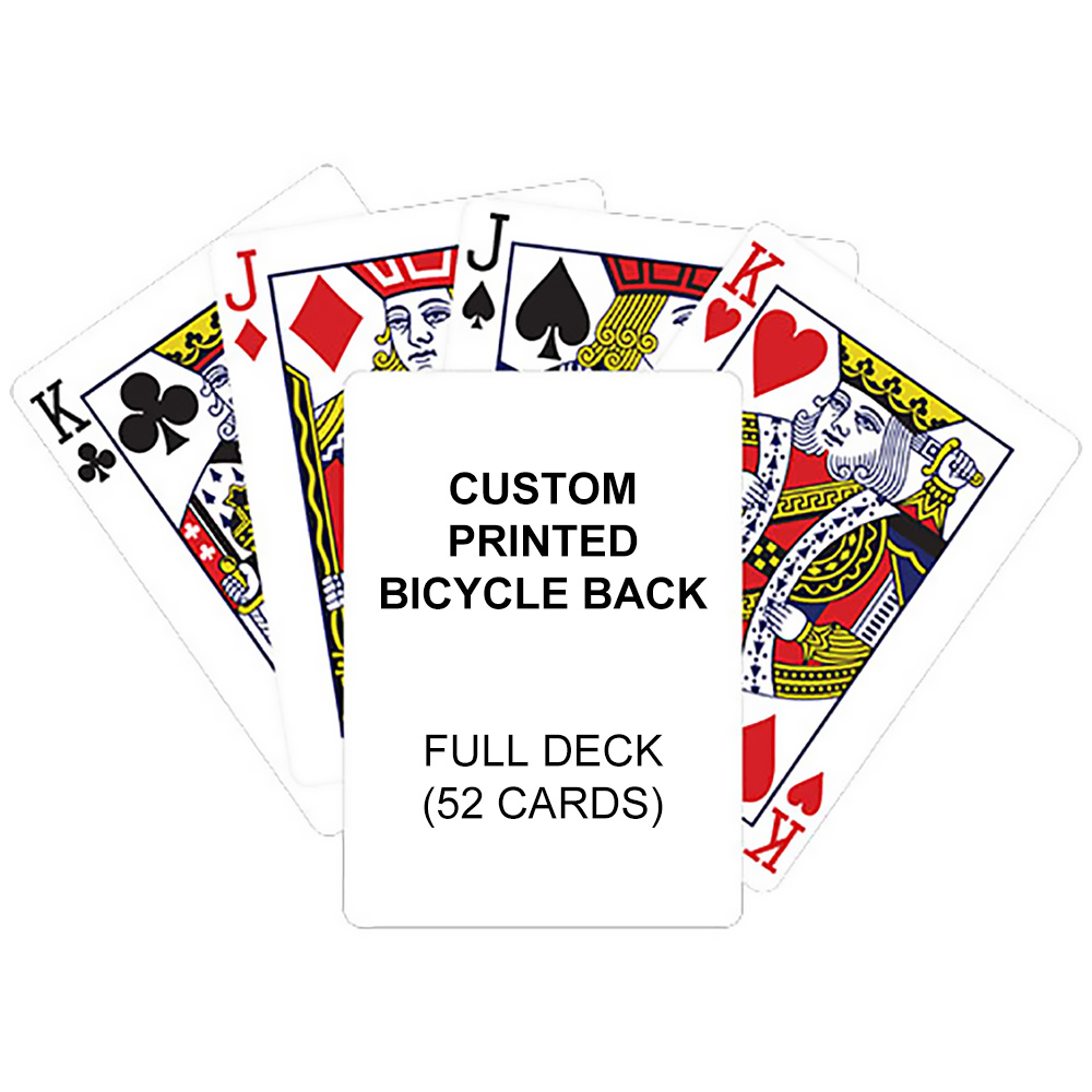 Custom Printed Cards Back (Bicycle) Full Deck (52 Cards) - PRINT