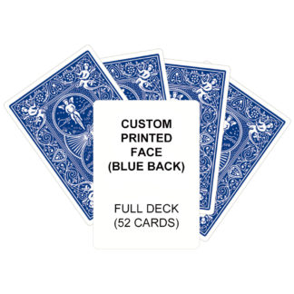 Custom Printed Cards Face (Blue Back Bicycle) Full Deck (52 Cards)