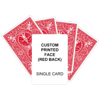 Custom Printed Cards Face (Red Back Bicycle) Single Card